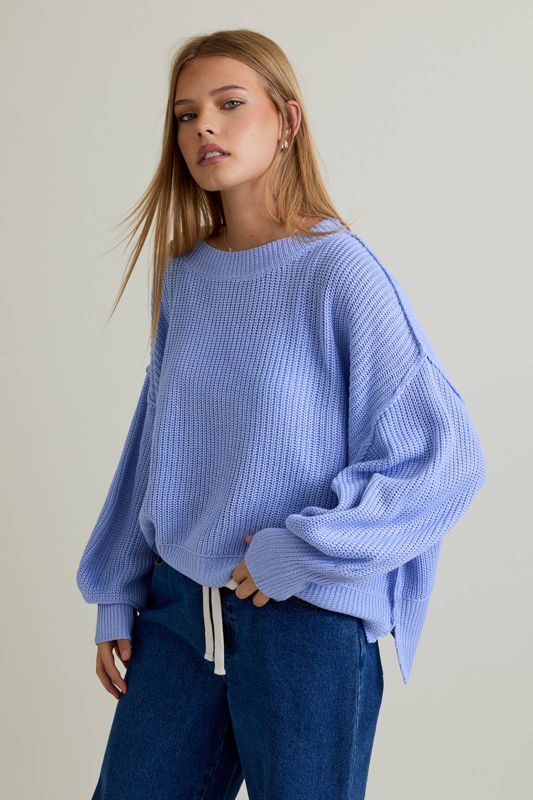 PULLOVER SWEATER WITH MOCK NECKLINE