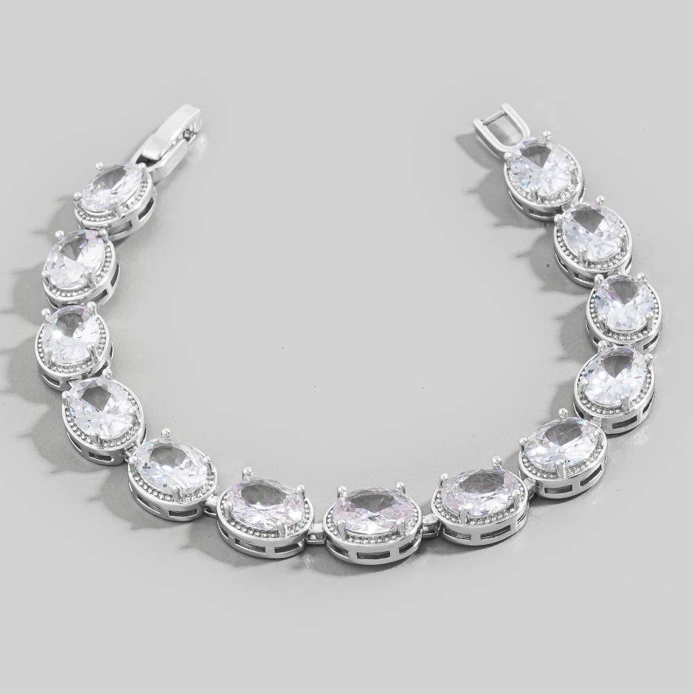 Multi Cz Chain Link Bracelet