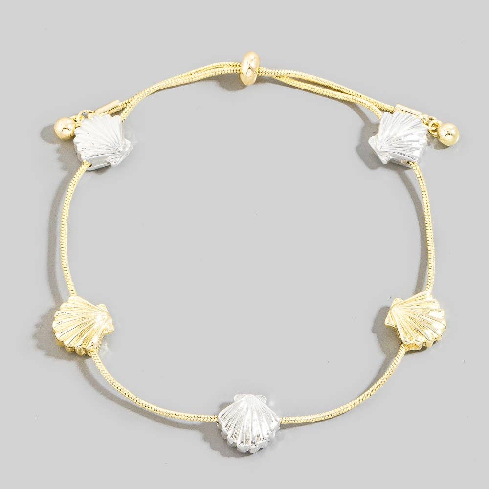 Sea Shell Station Charms Chain Bracelet