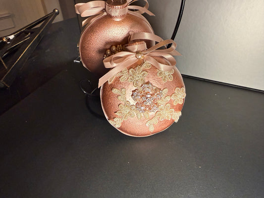 Handcrafted Rose Gold Christmas Ornament