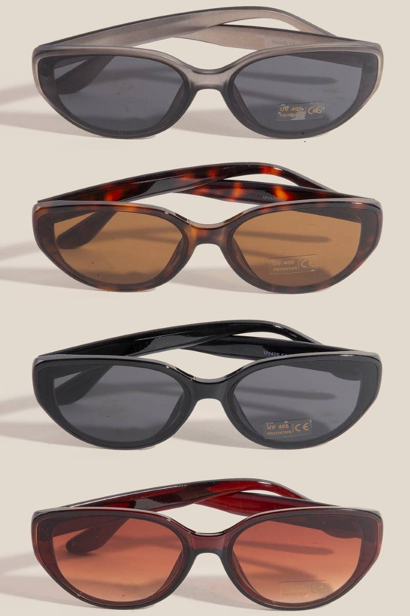Thin Frame Oval Lens Sunglasses Set