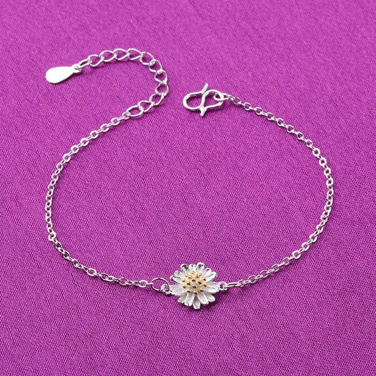 Daisy Layered Ankle Bracelet Anklet in 925 Sterling Silver