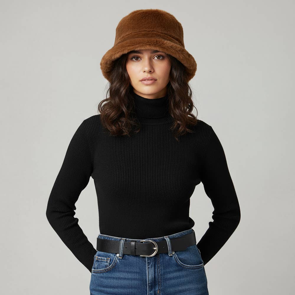 Soft Plush Faux Fur Winter Bucket Hat