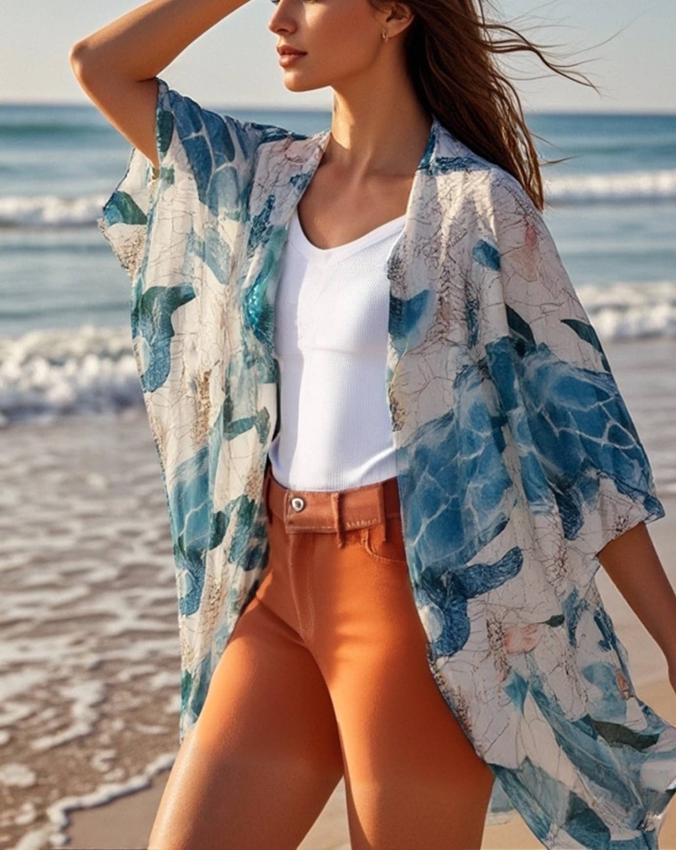 Ocean Spirit Kimono – Sea Turtle, Seahorse & Octopus