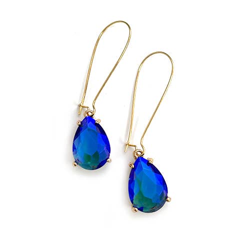Teardrop Glass Bead  w/Kidney Wire Earrings