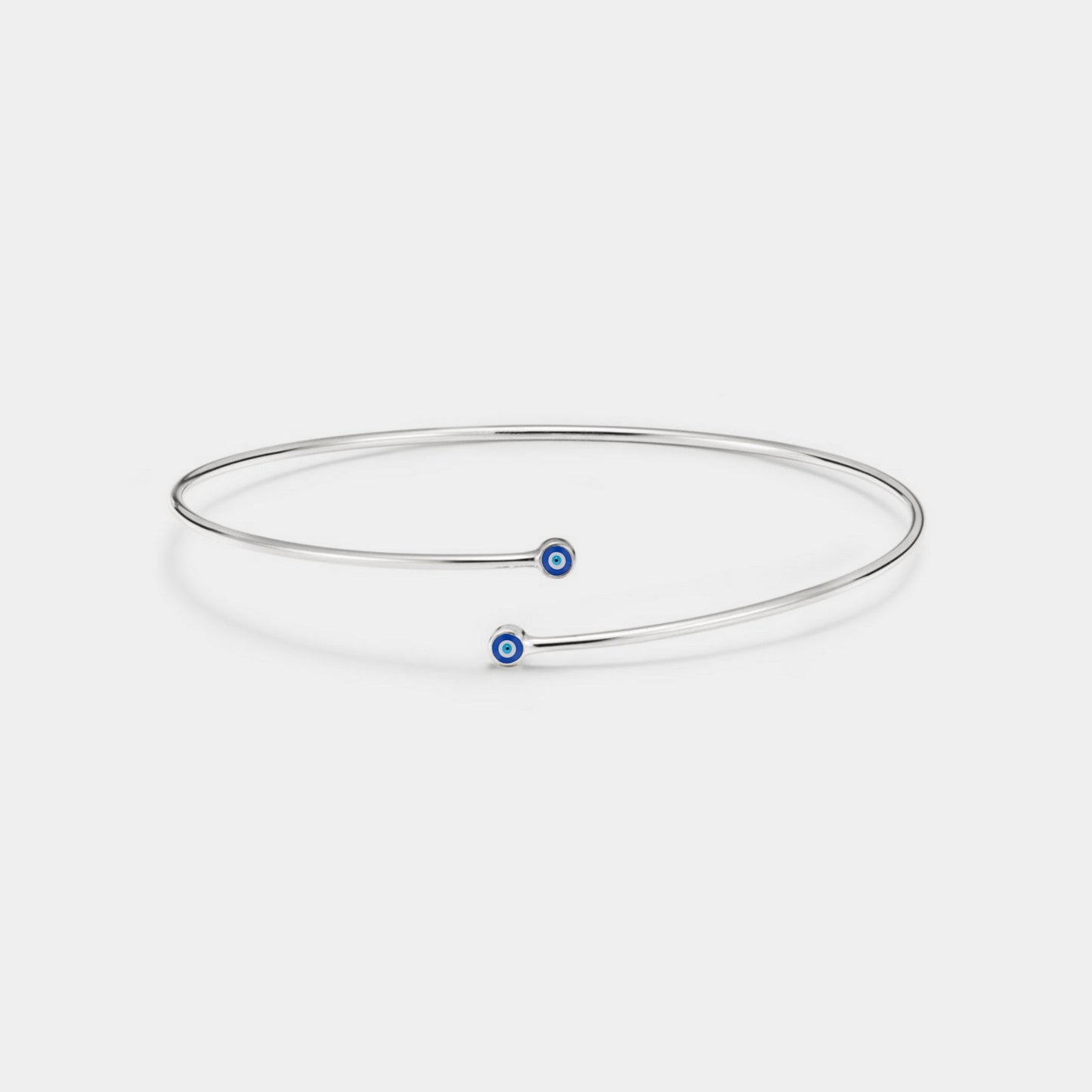 Evil Eye Nazar Bypass Bangle Bracelet in 925 Sterling Silver