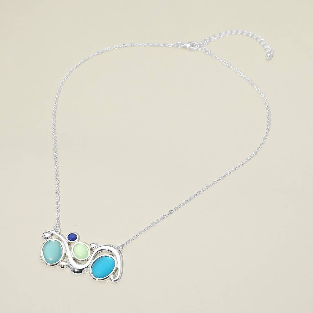 Abstract Sea Glass Pendant Necklace