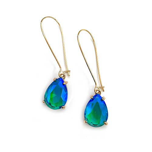 Teardrop Glass Bead  w/Kidney Wire Earrings