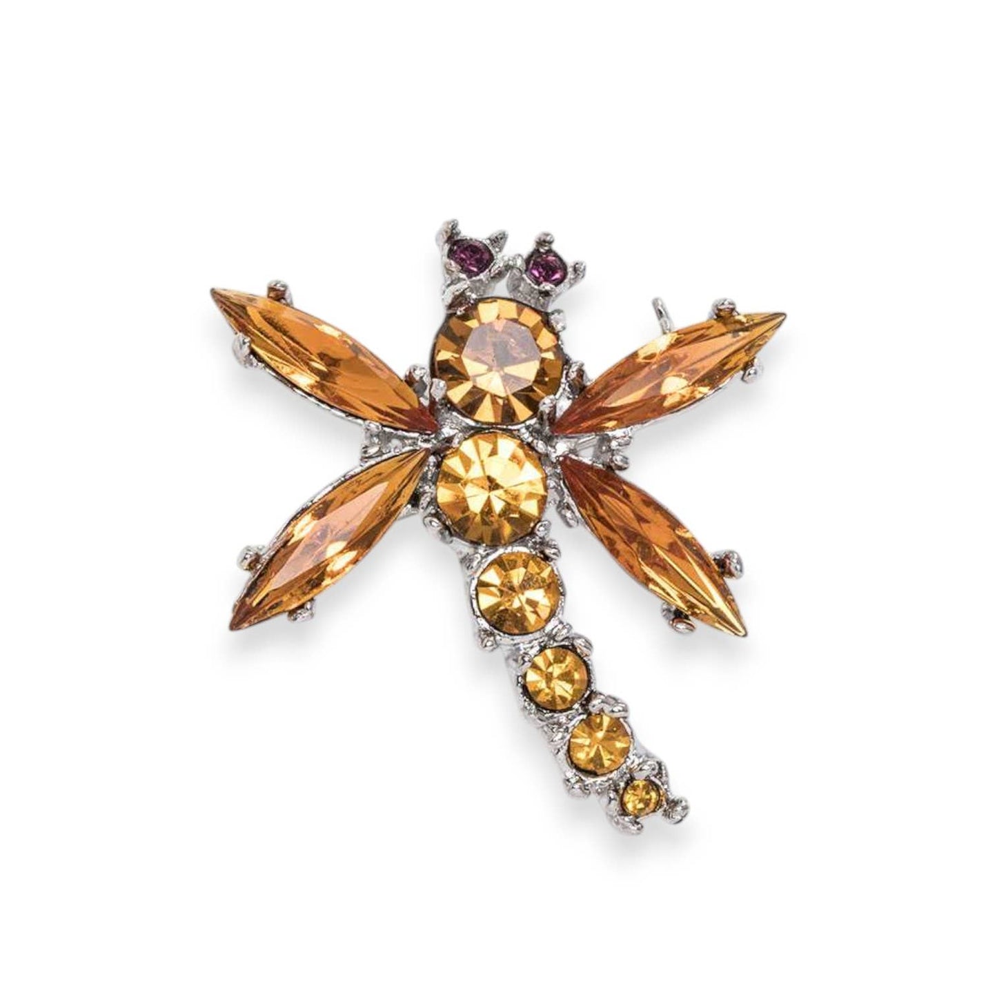 Crystal Dragonfly Brooch