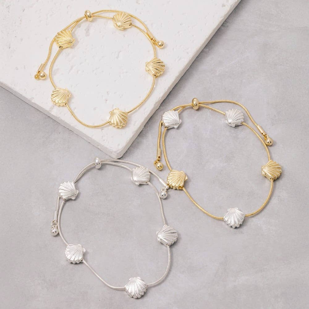 Sea Shell Station Charms Chain Bracelet
