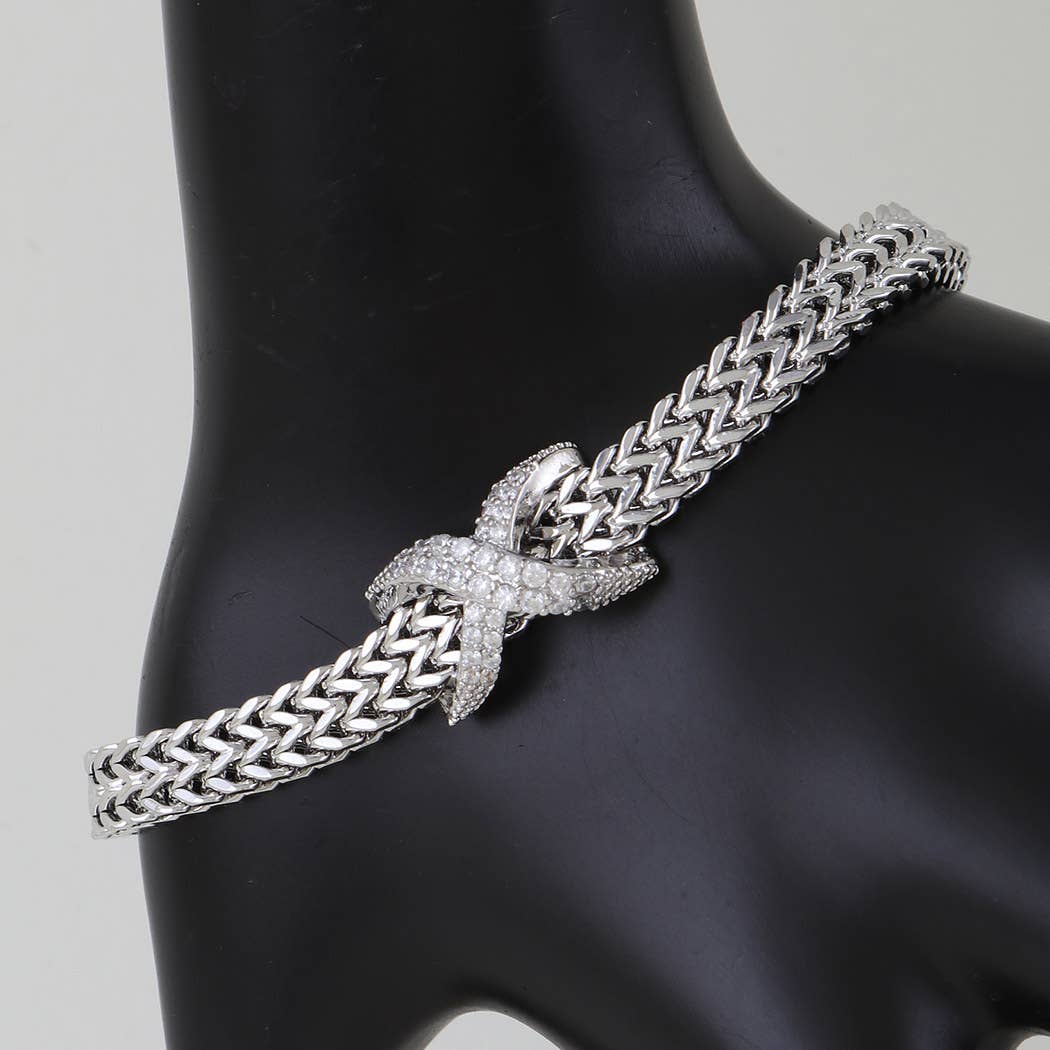 Jeweled X Chain Bracelet
