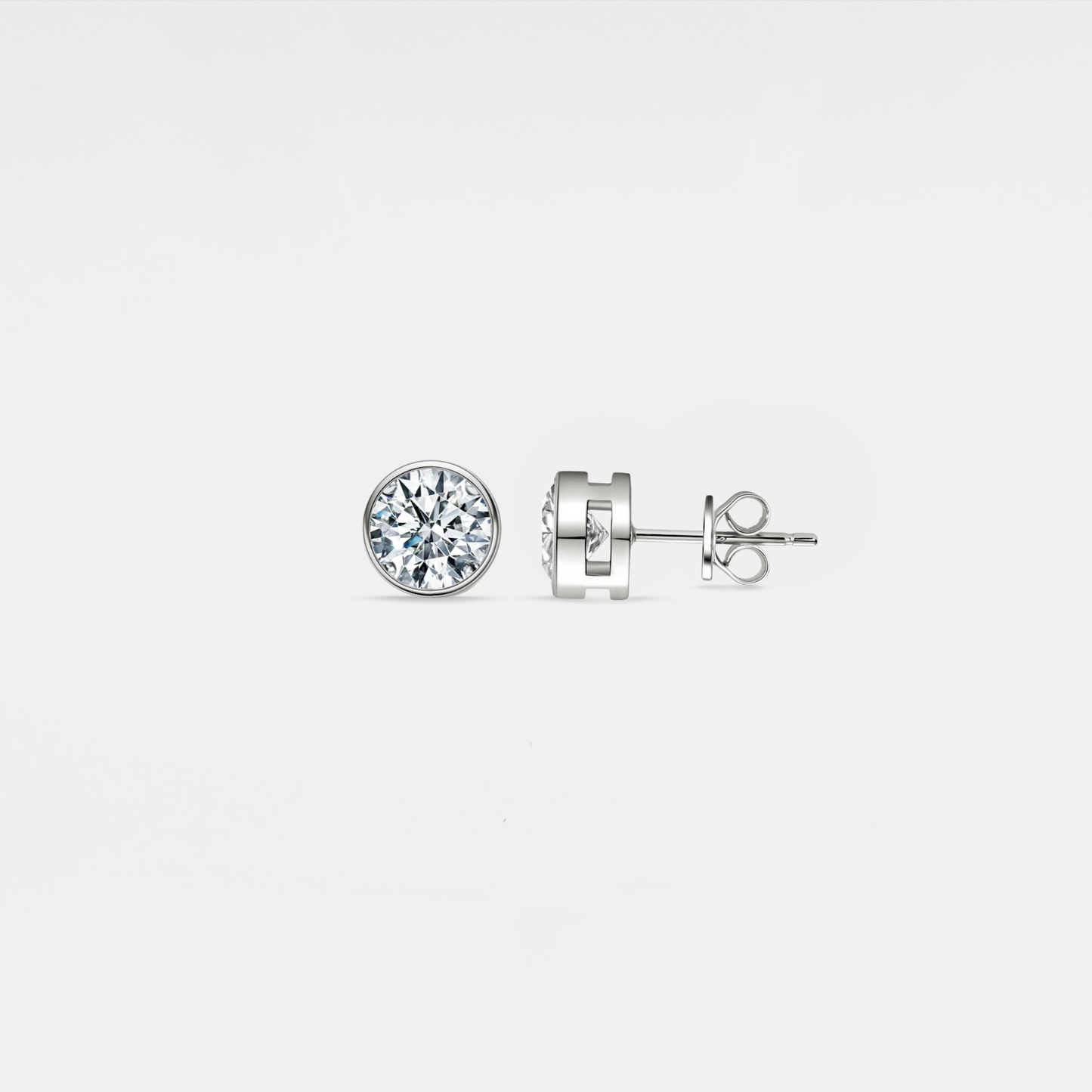 Moissanite Round Wedding Stud 925 Sterling Silver