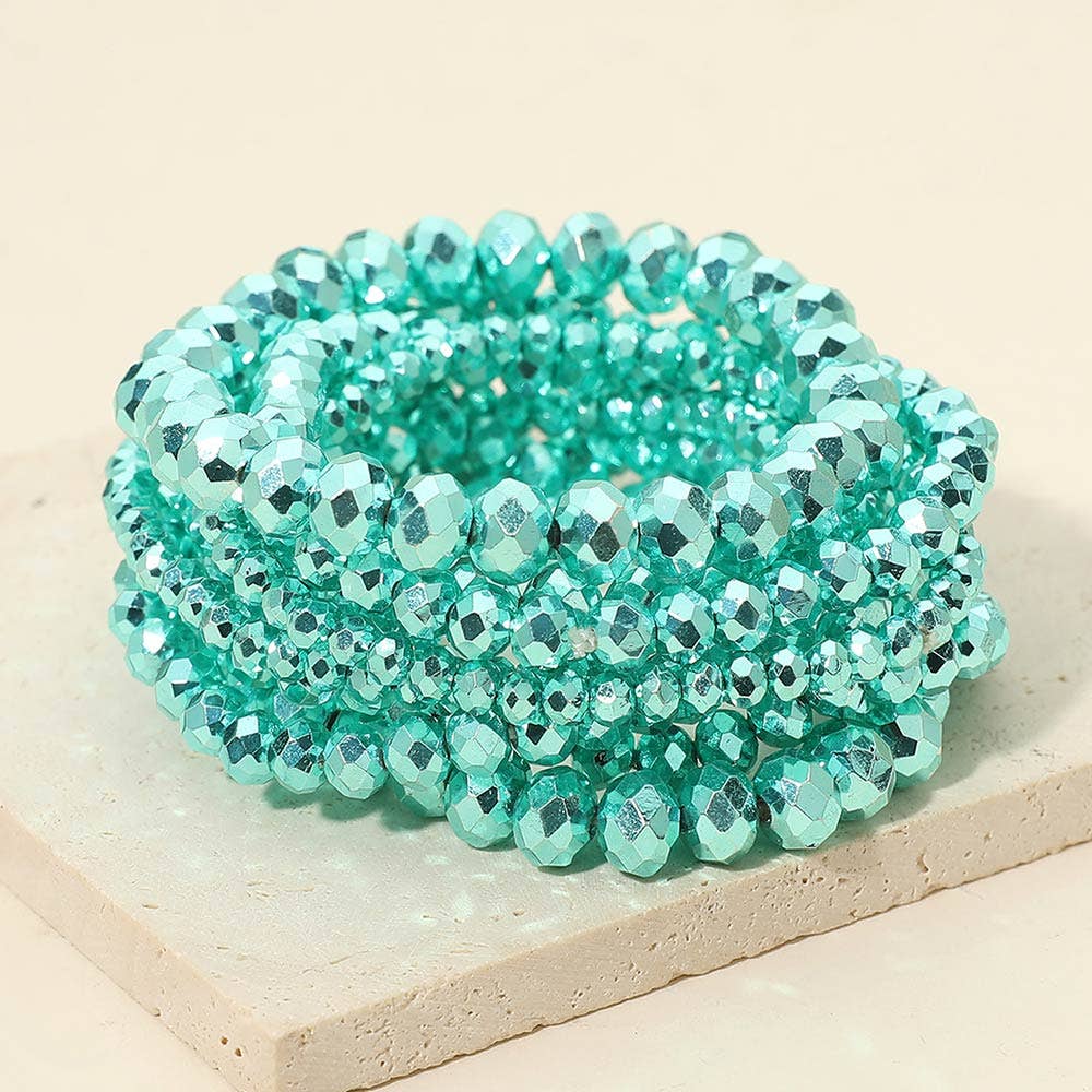 Faceted Beaded Stretch Multi Layered Bracelets