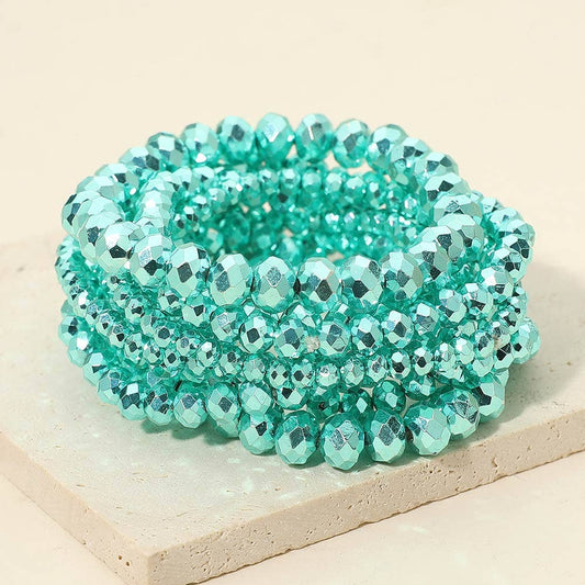 Faceted Beaded Stretch Multi Layered Bracelets