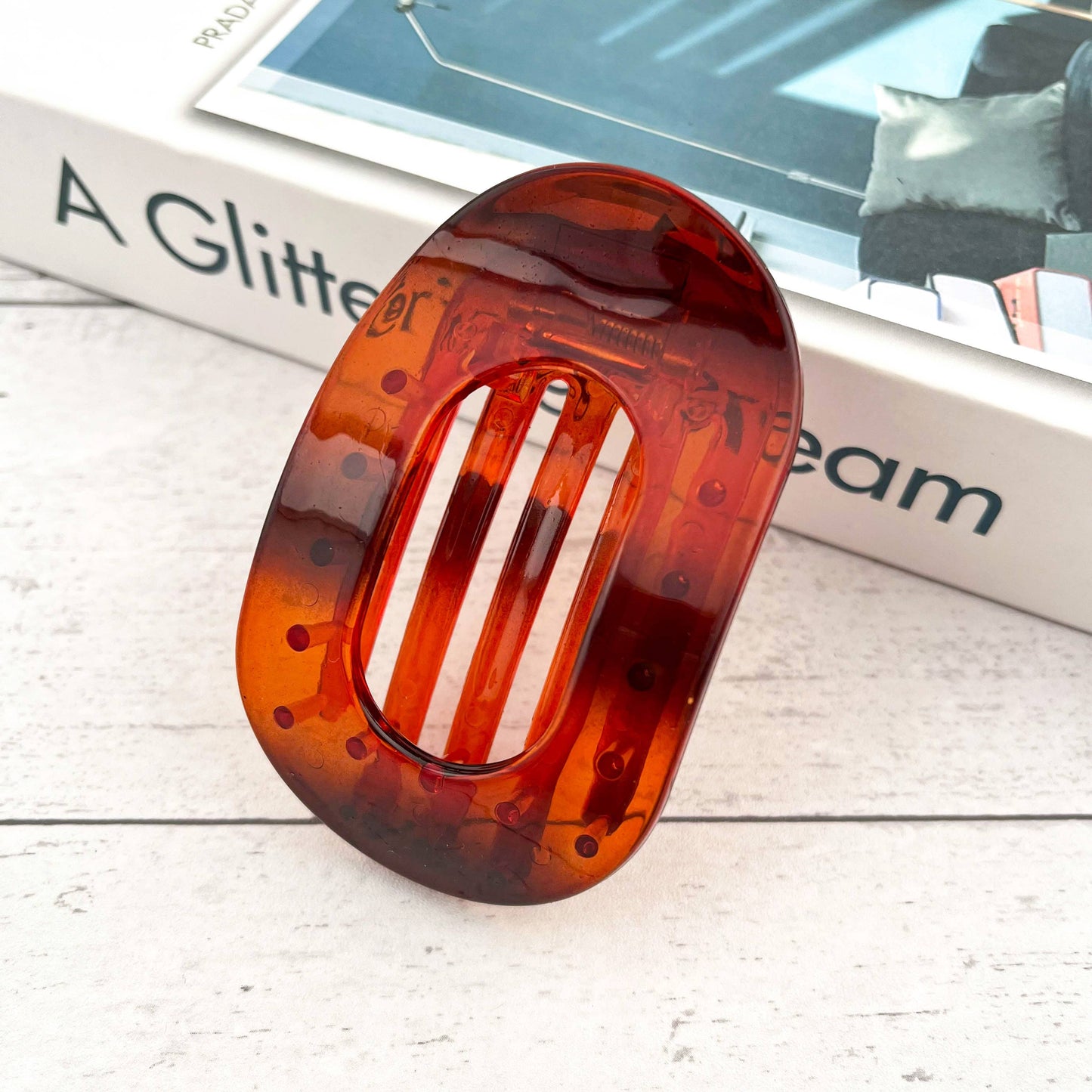 Solid Color Flat Oval Hair Clip