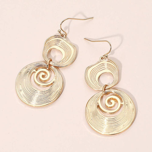 Abstract Double Spiral Drop Earrings
