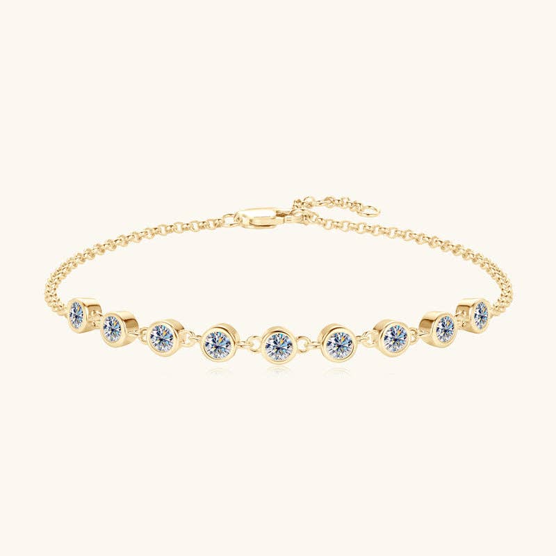 Moissanite Stacking Wedding Bracelet in 925 Sterling Silver