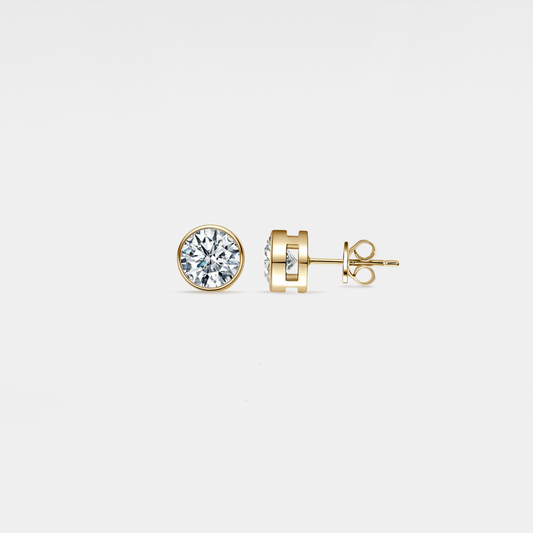 Moissanite Round Wedding Stud 925 Sterling Silver
