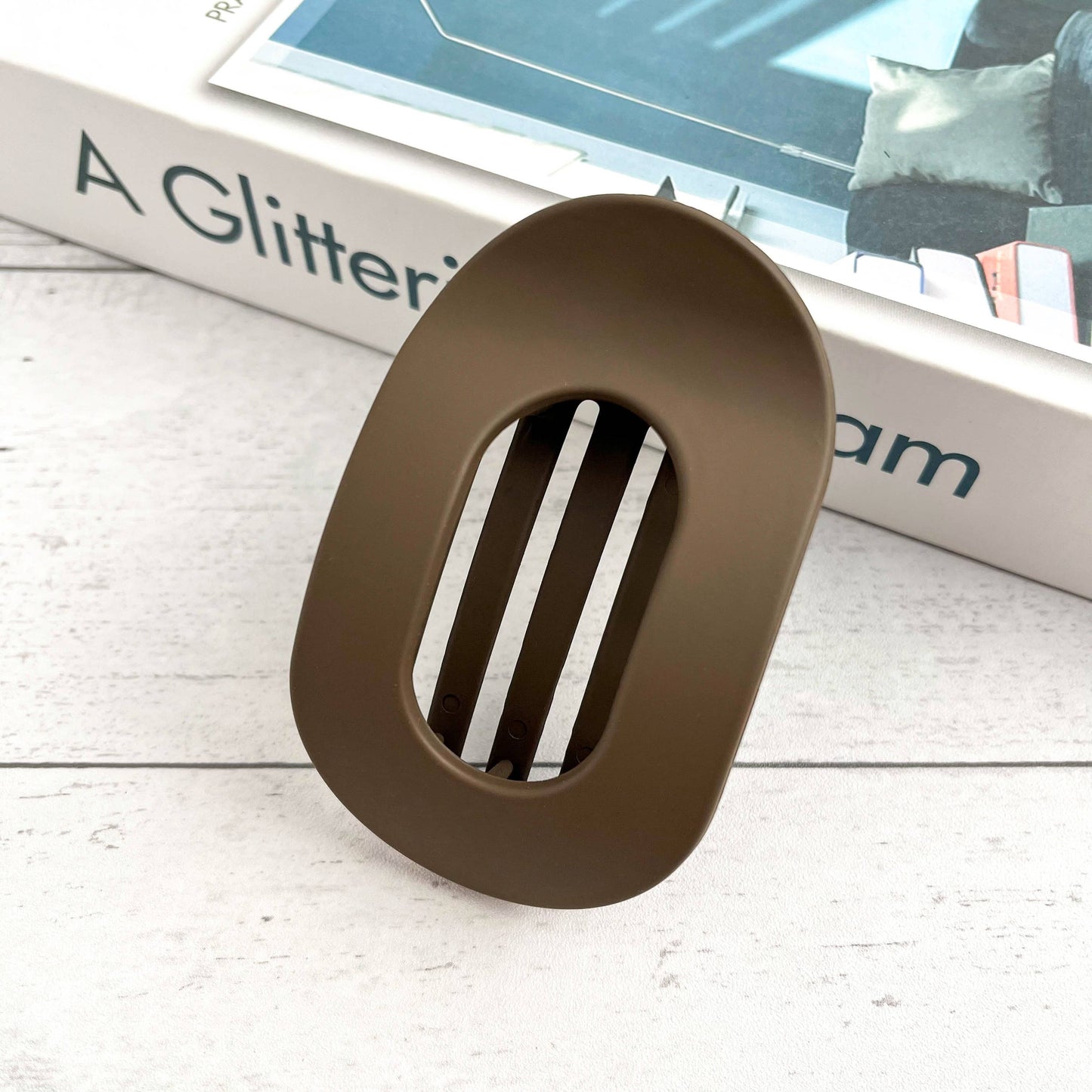 Solid Color Flat Oval Hair Clip