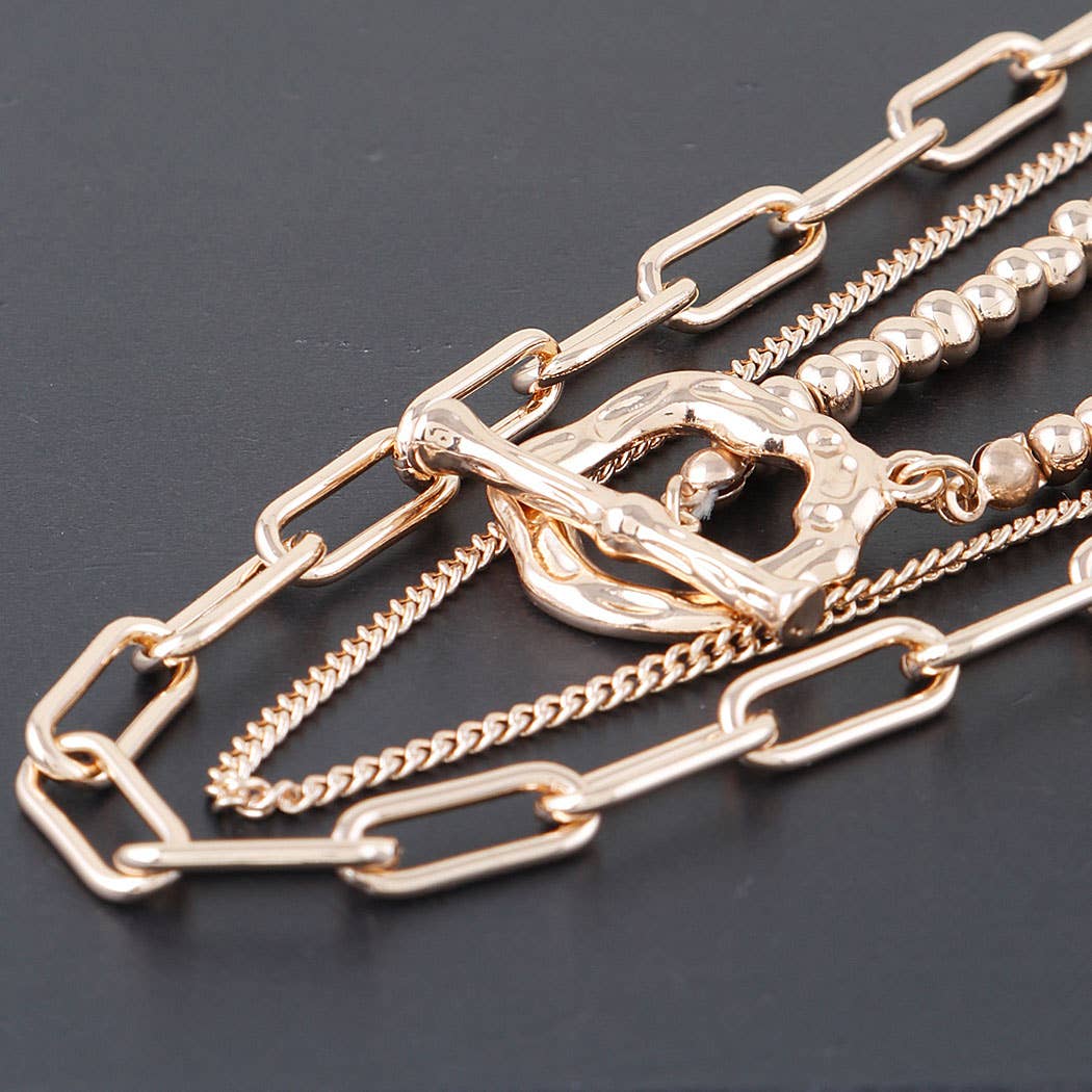 Triple Toggle Chain Necklace