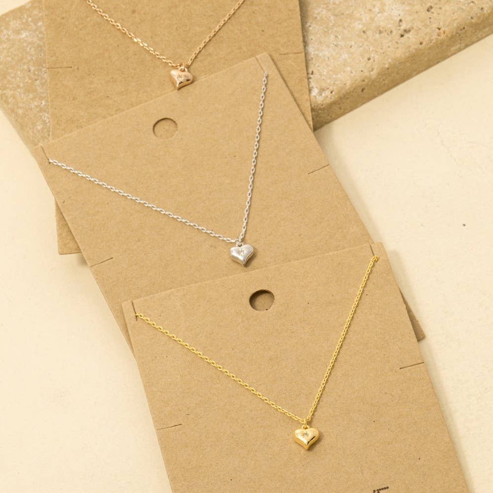 Gold Dipped Mini Heart Pendant Necklace
