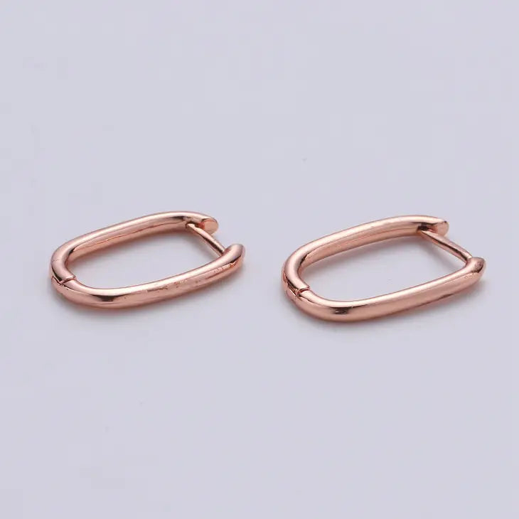 Gold Filled Rectangle Hoop Earrng in Gold/ Silver/ Rose Gold