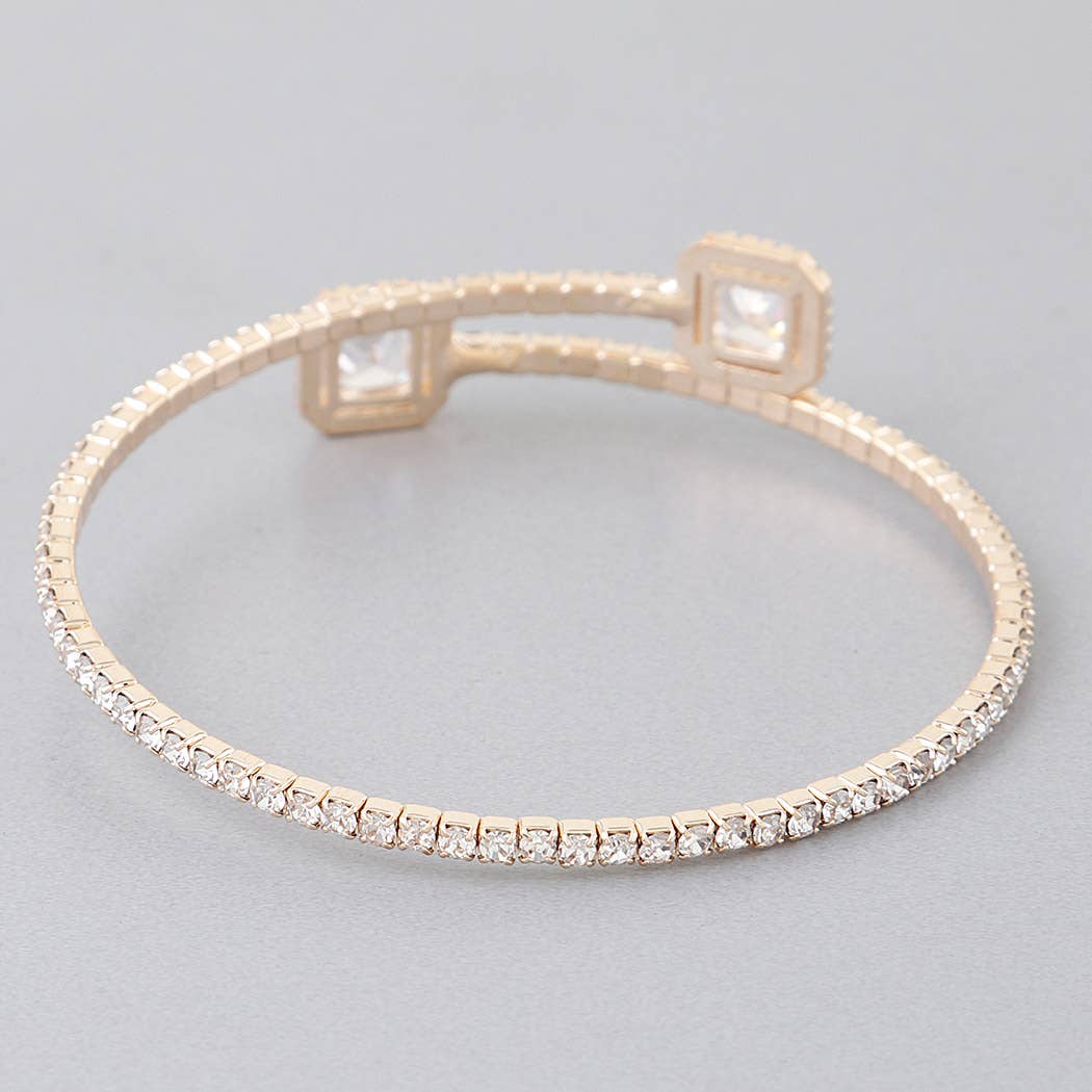 Cubic Rhinestone Wrap Bracelet