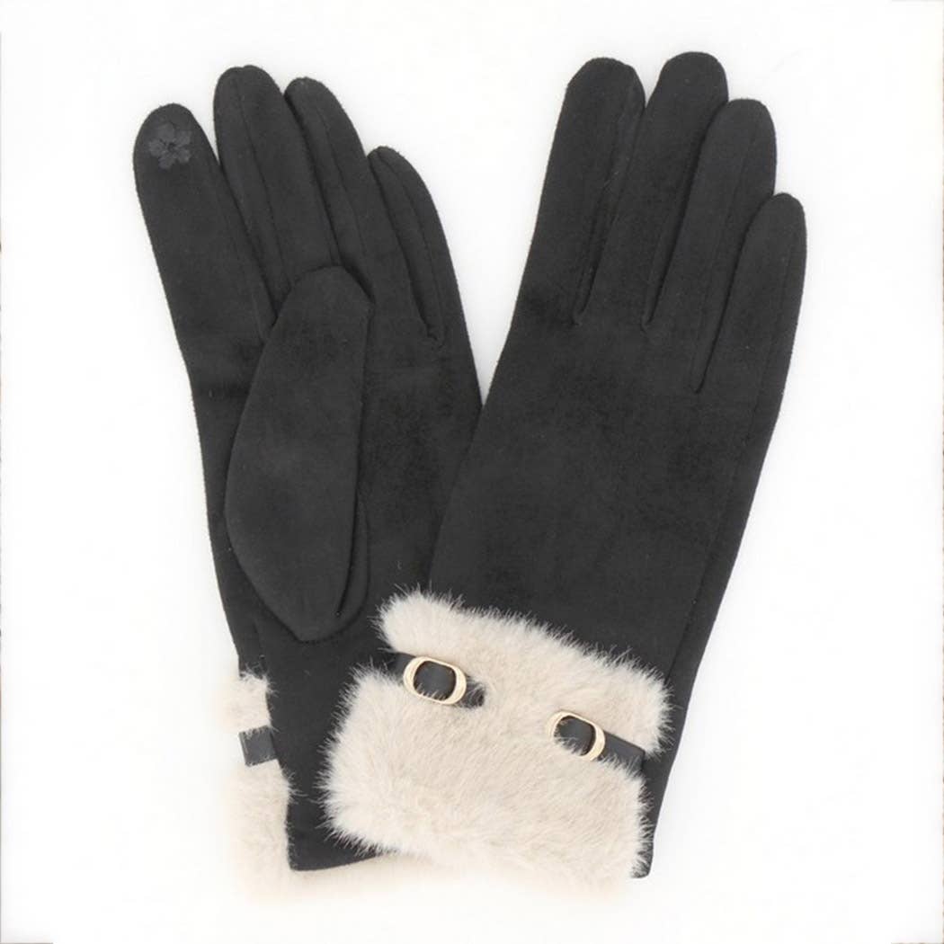 Faux Suede Touchscreen Gloves