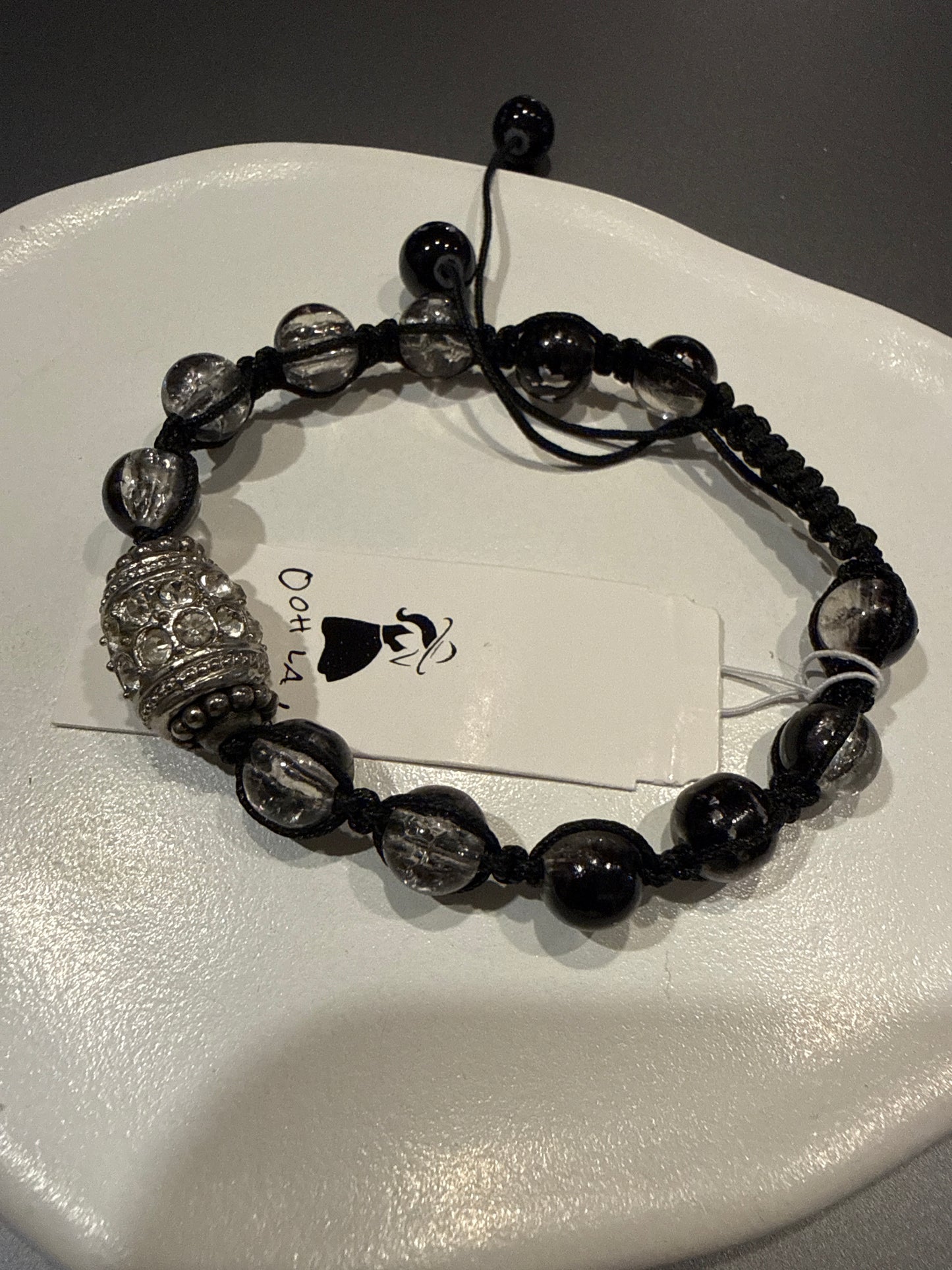 Handcrafted Black & Silver Bracelet