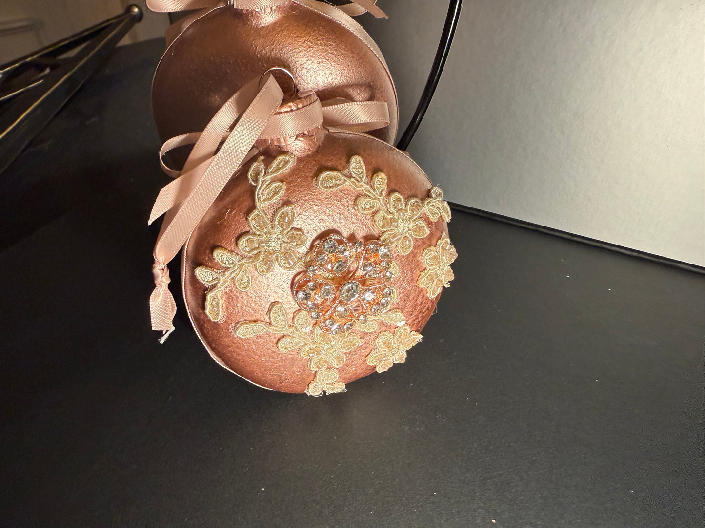 Handcrafted Rose Gold Christmas Ornament