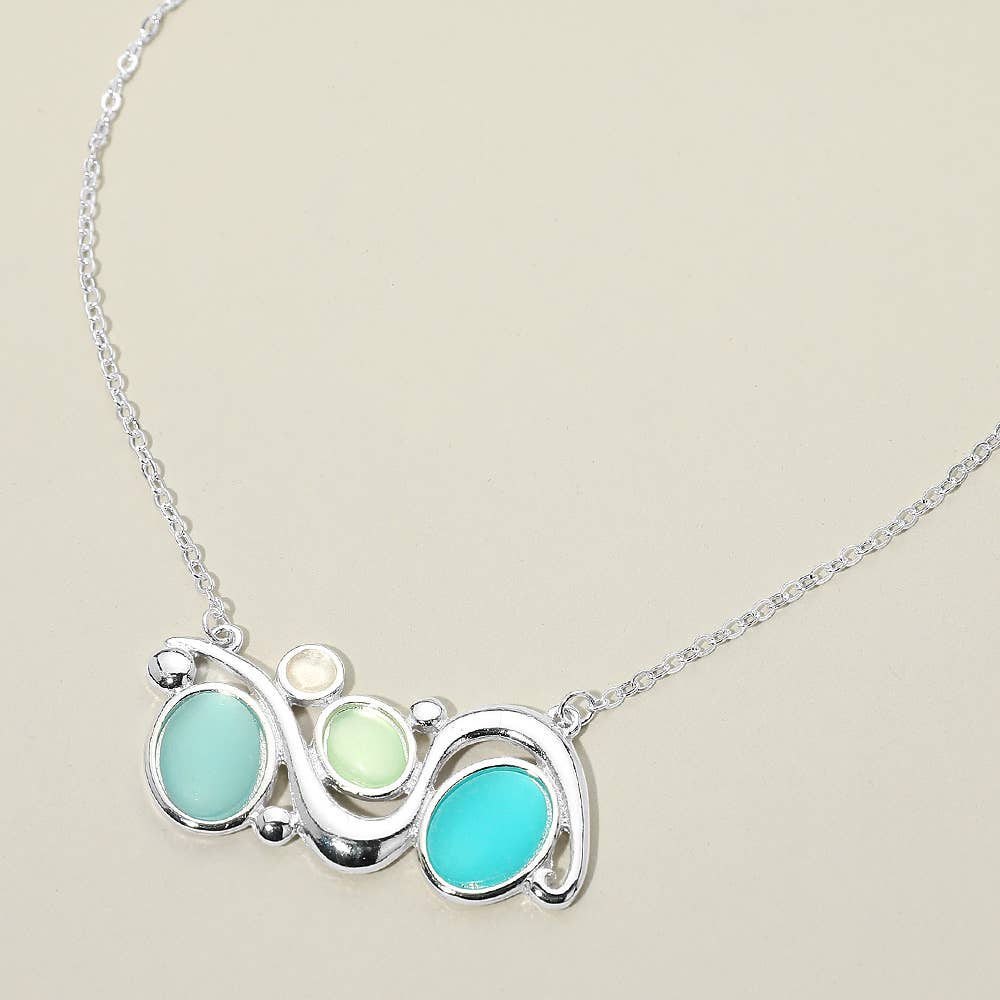 Abstract Sea Glass Pendant Necklace