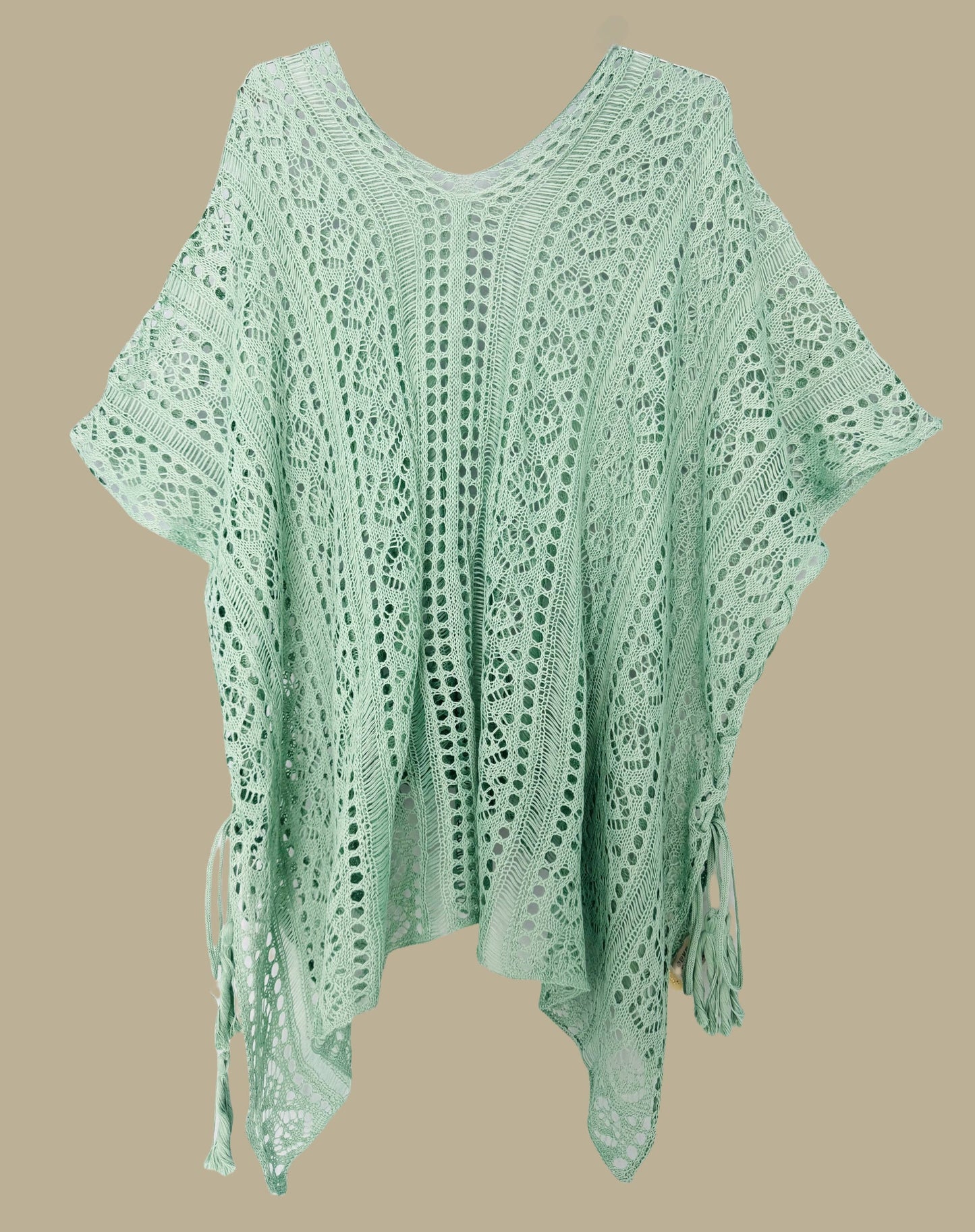 Sided-Tassel Detailed Crochet Tunic