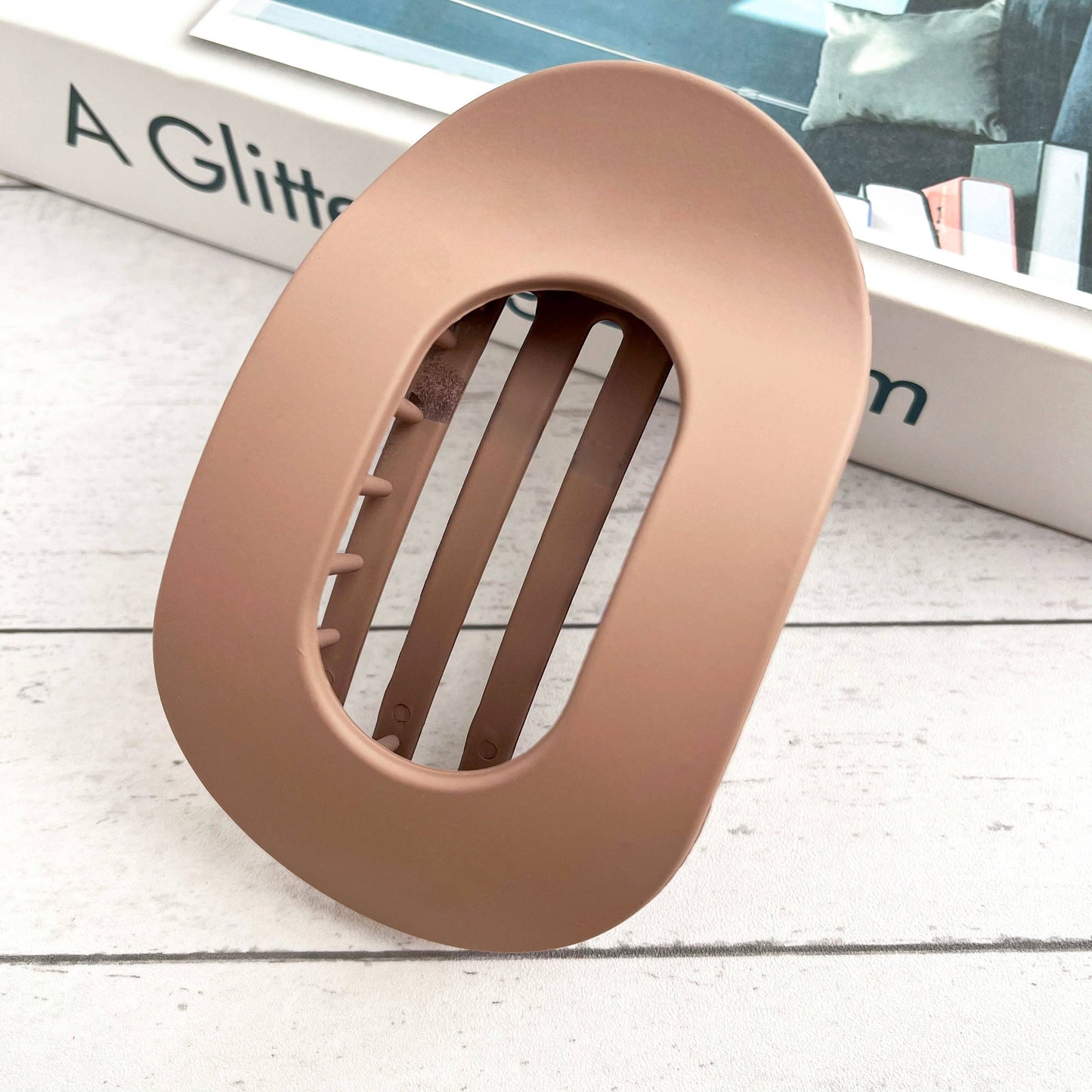 Solid Color Flat Oval Hair Clip