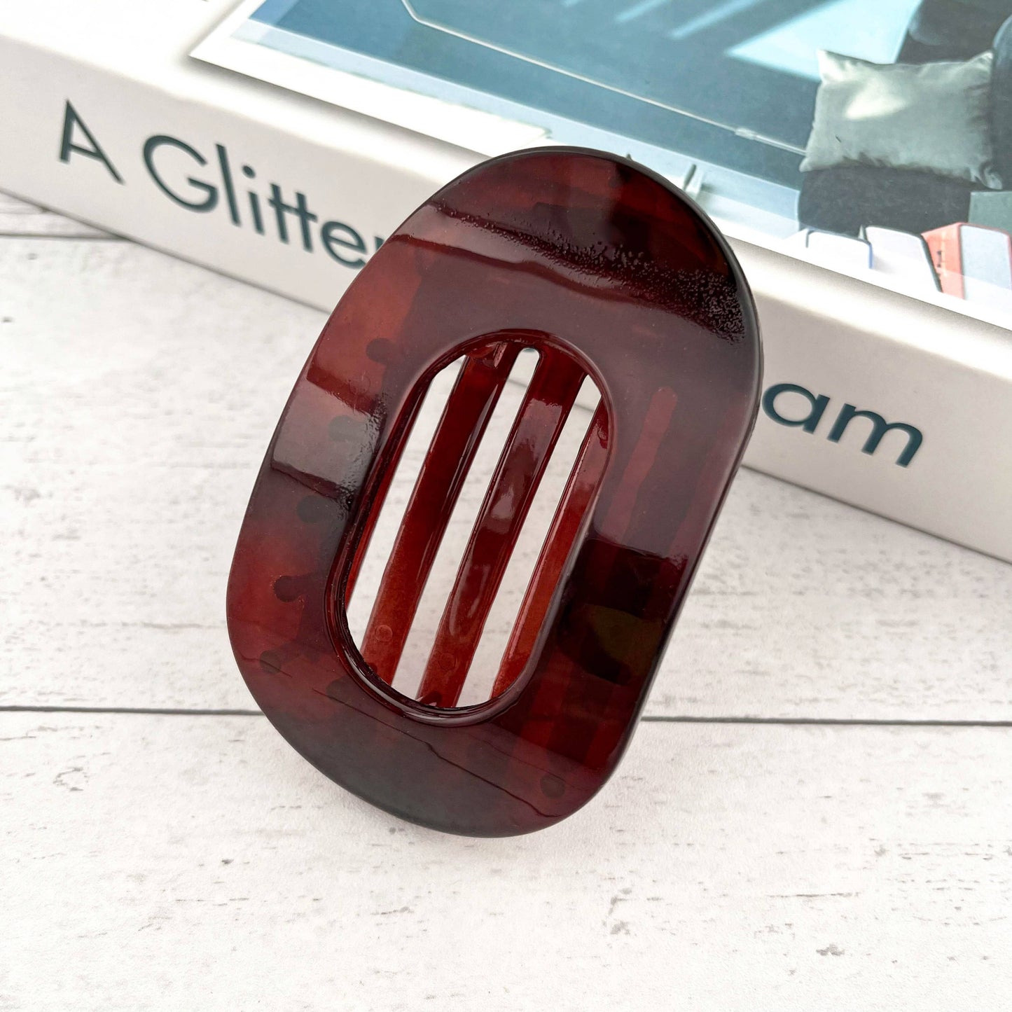 Solid Color Flat Oval Hair Clip