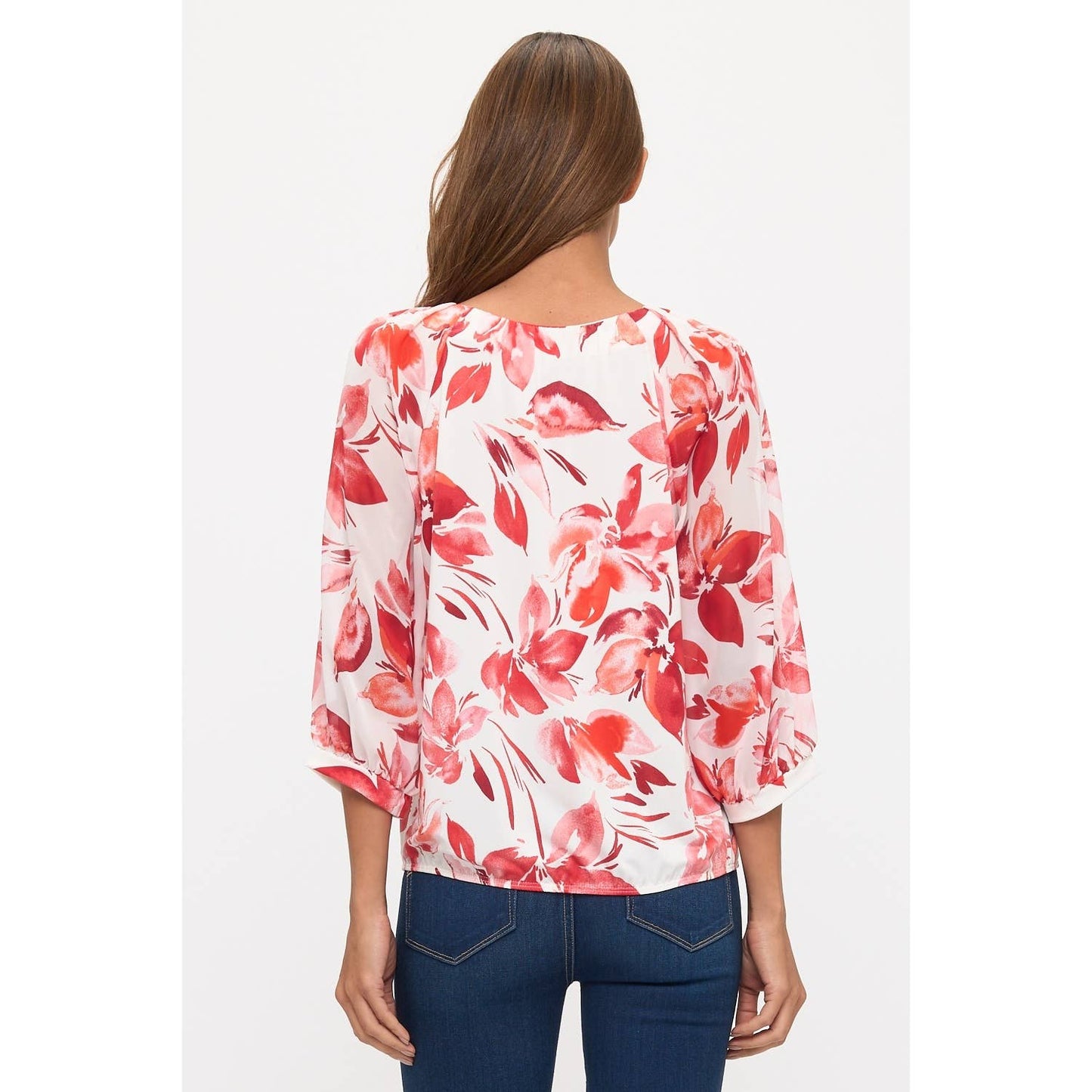 TROPICAL BUBBLE HEM RAGLAN PEASANT