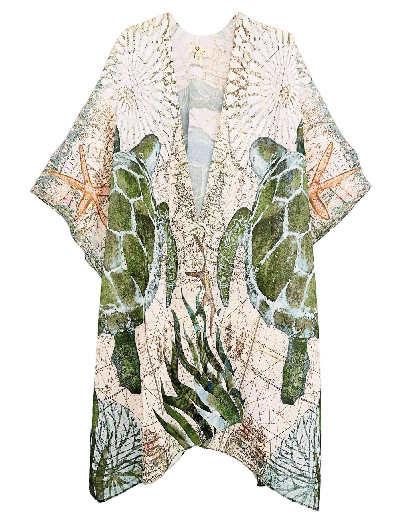 Green-Multi Sea Turtle Kimono