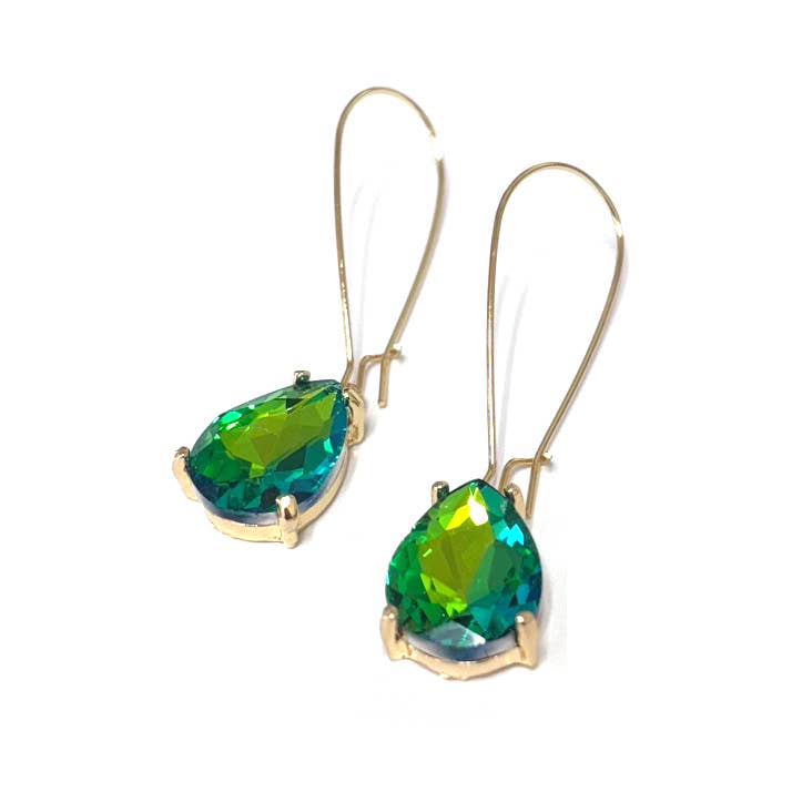 Teardrop Glass Bead  w/Kidney Wire Earrings