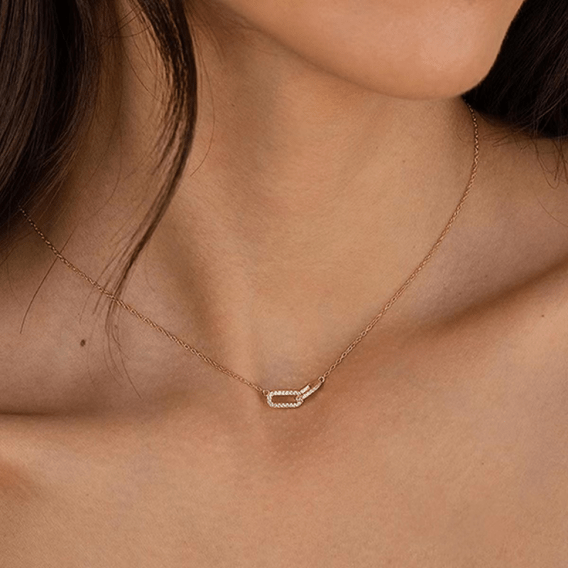 Interlocking Link Pendant Necklace in 925 Sterling Silver