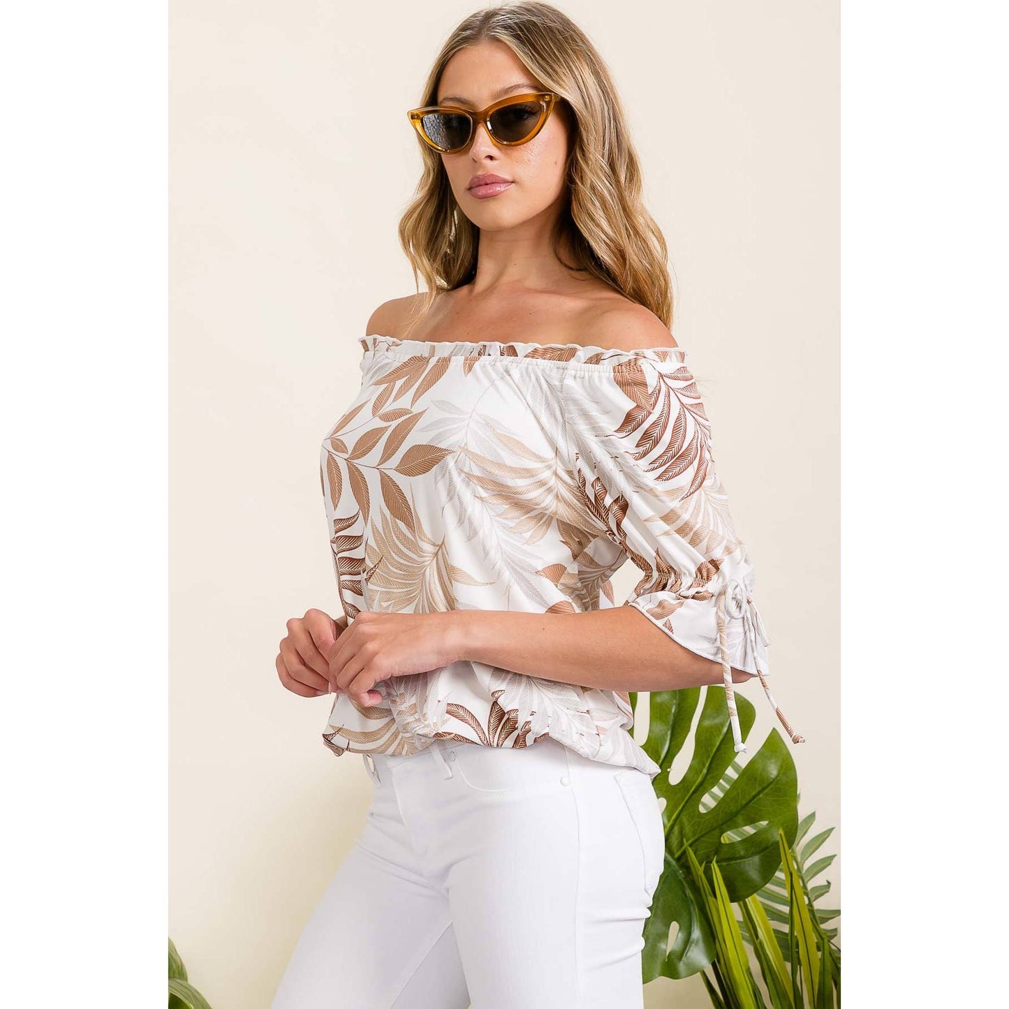 TROPICAL ITY BABY RUFFLE NECKTIE SLEEVE PEASANT
