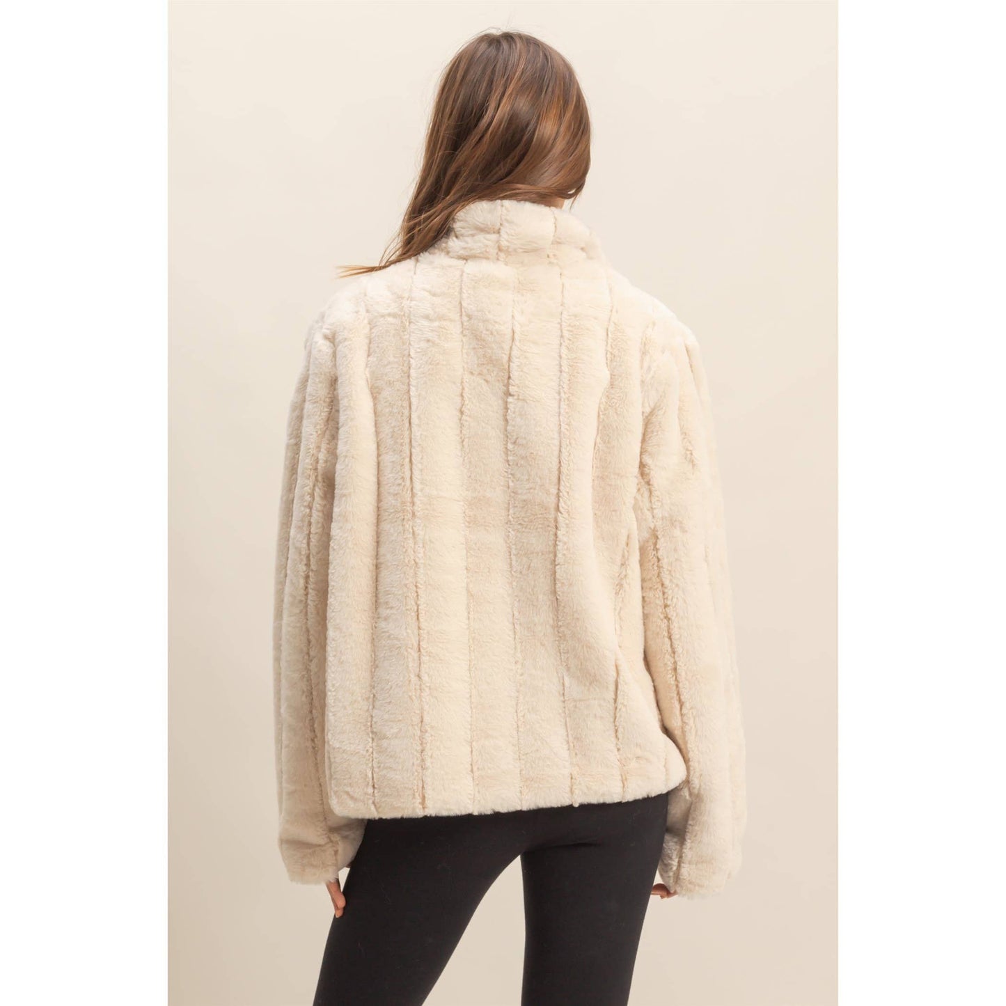 Faux Fur Jacket- Ivory