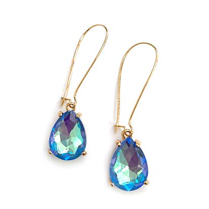 Teardrop Glass Bead  w/Kidney Wire Earrings