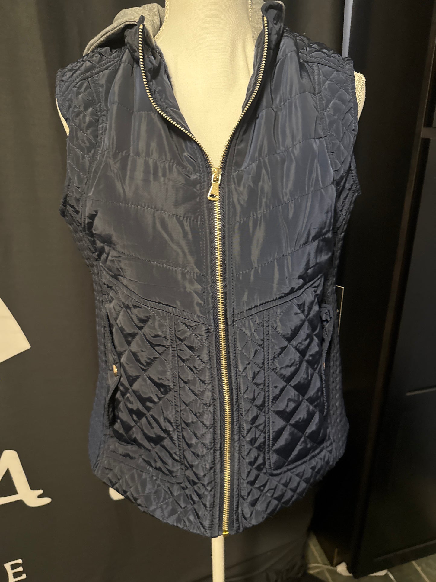 Quilted Zip-Up Vest with Hood
