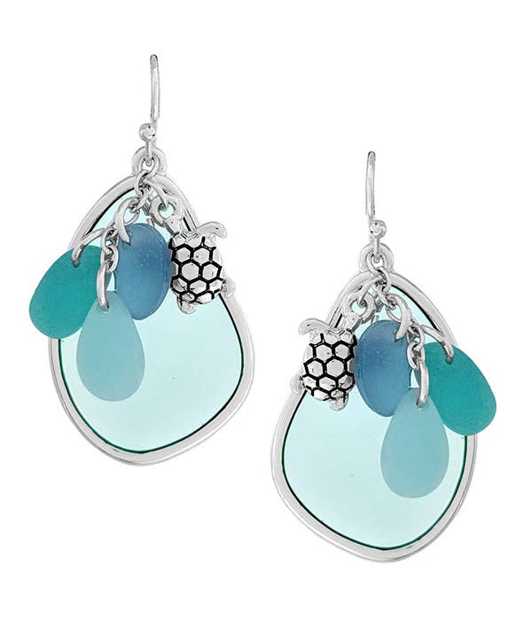 SEALIFE  SEAGLASS CHARM EARRING
