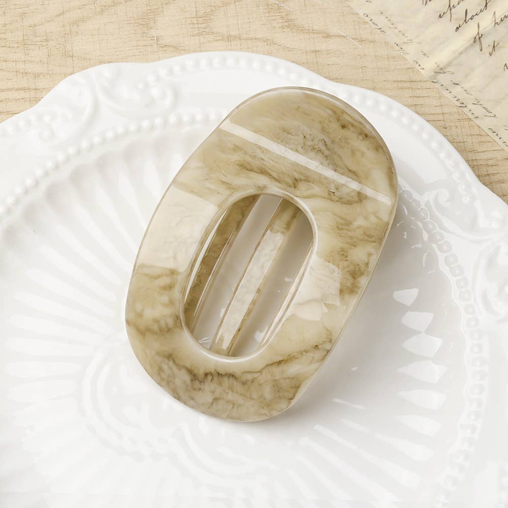 Marbled Oval Hair Claws, Minimalist Hair Accessories
