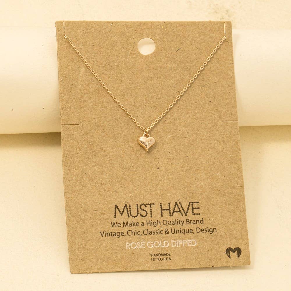 Gold Dipped Mini Heart Pendant Necklace