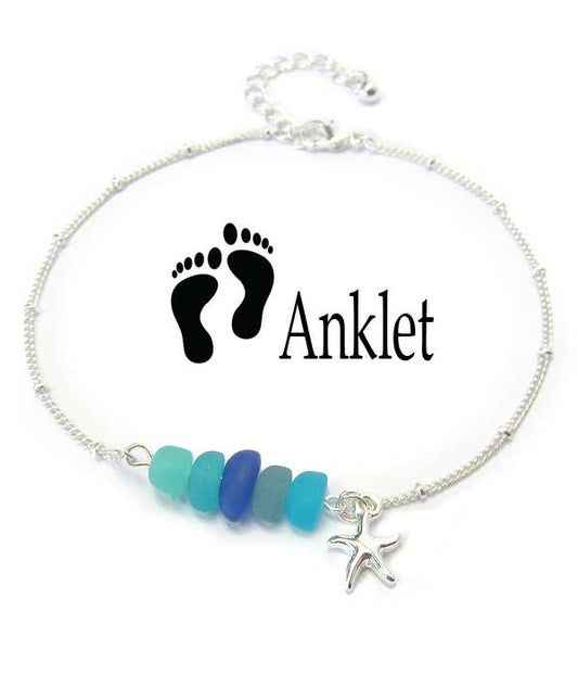SEAGLASS CHARM ANKLET