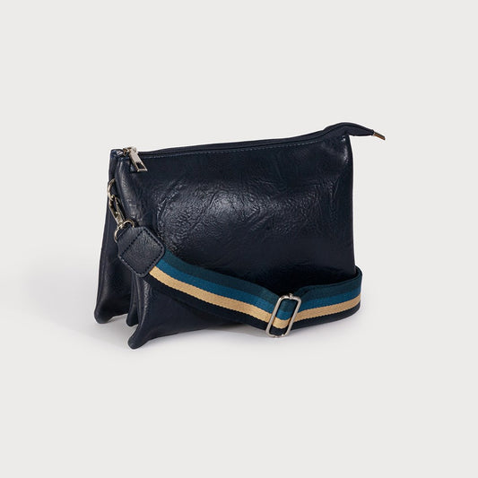 Caracol Large Crossbody Bag - Dark Blue