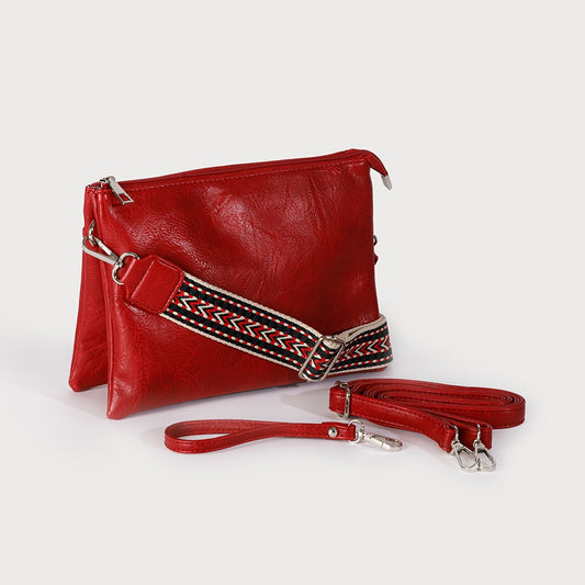 Caracol Large Crossbody Bag- Red