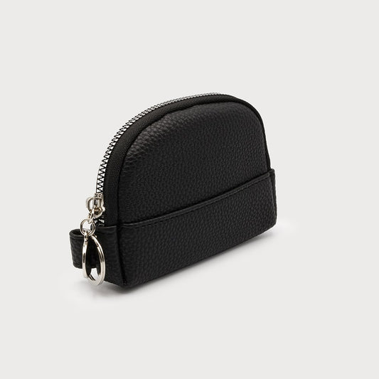 SMALL COINS POUCH WITH ZIPPER CLOSURE AND KEY RING ON SIDE