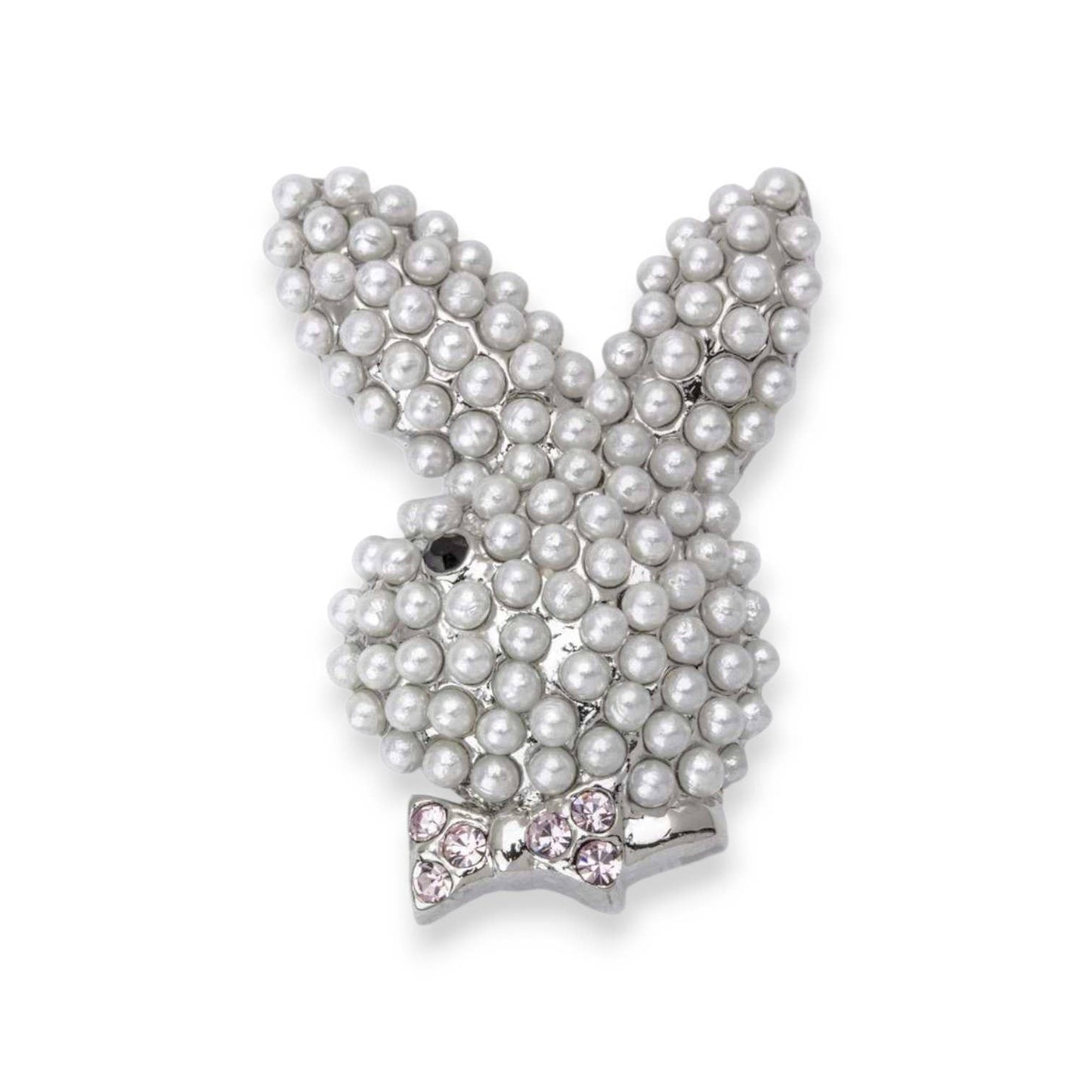 Crystal & Pearl Pave Bunny Brooch